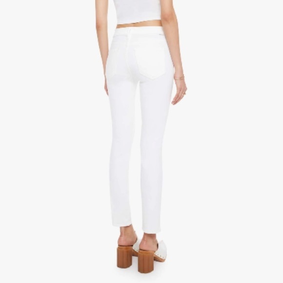 MOTHER The Mid Rise Dazzler Ankle Straight Jeans Fairest Of Them All White 25 - Picture 7 of 15